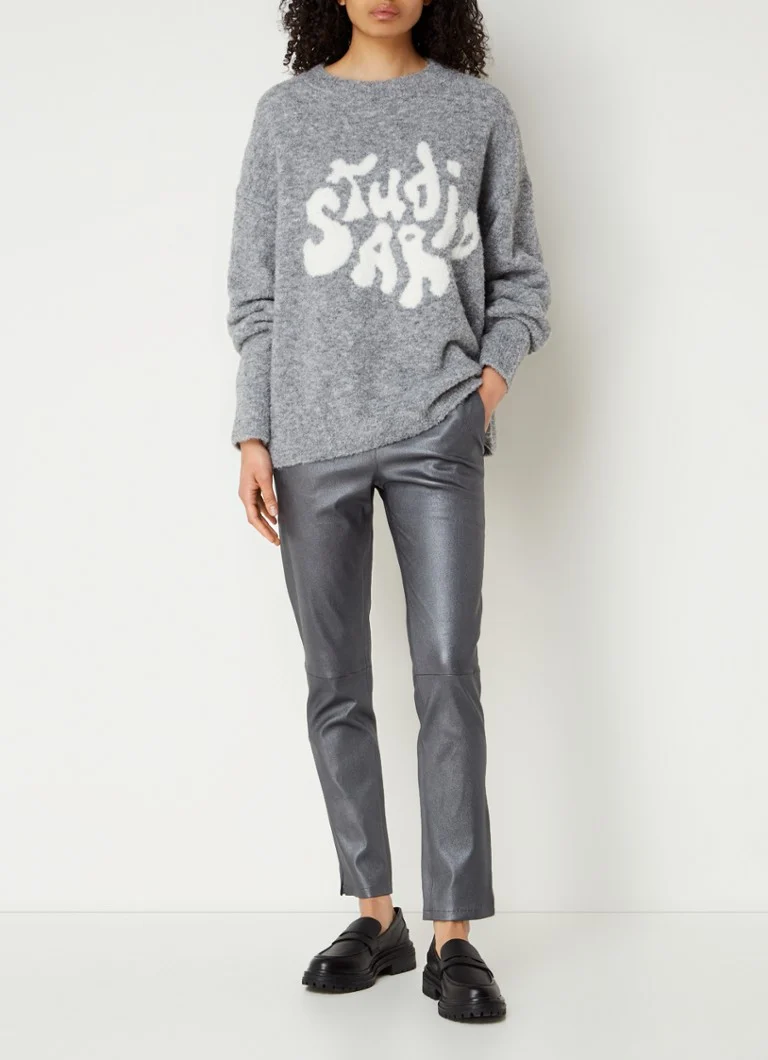 STUDIO AR by Arma Kirsi fine-knit sweater in wool blend with logo print