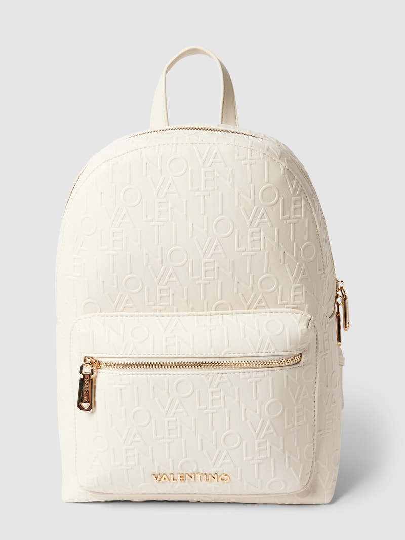 Rucksack mit Label-Muster Modell 'RELAX' in ecru