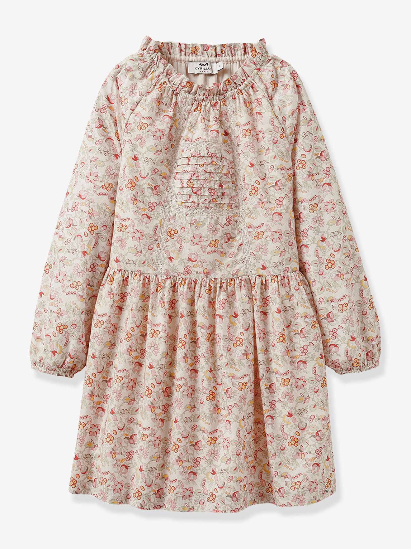 Cyrillus Mädchen Kleid CYRILLUS - weiß bedruckt