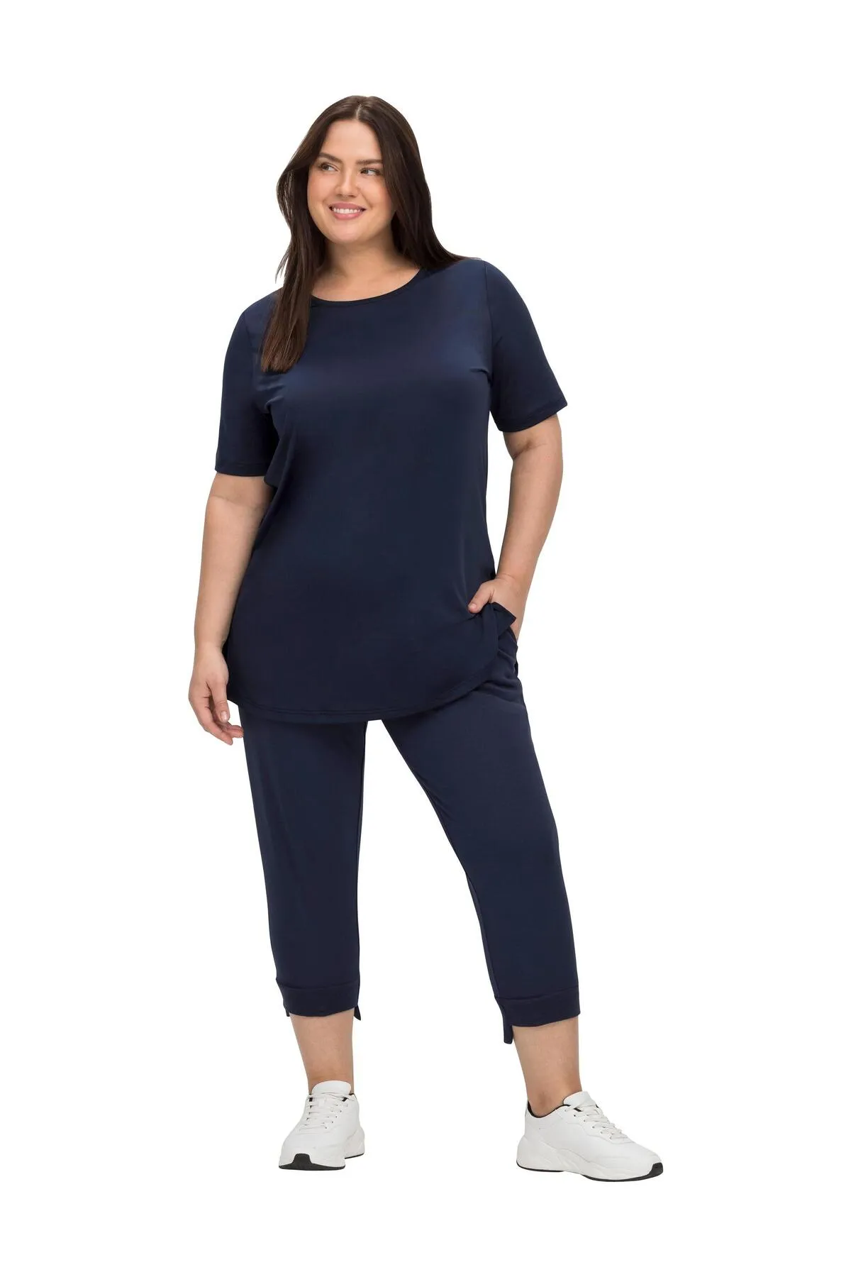 Sheego  Kurze Sporthose - Blau - Mittlerer Bund