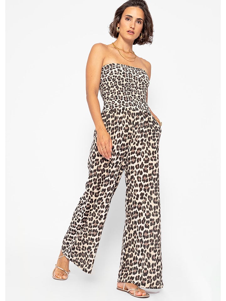 SASSYCLASSY Jumpsuit in Creme/ Braun günstig kaufen