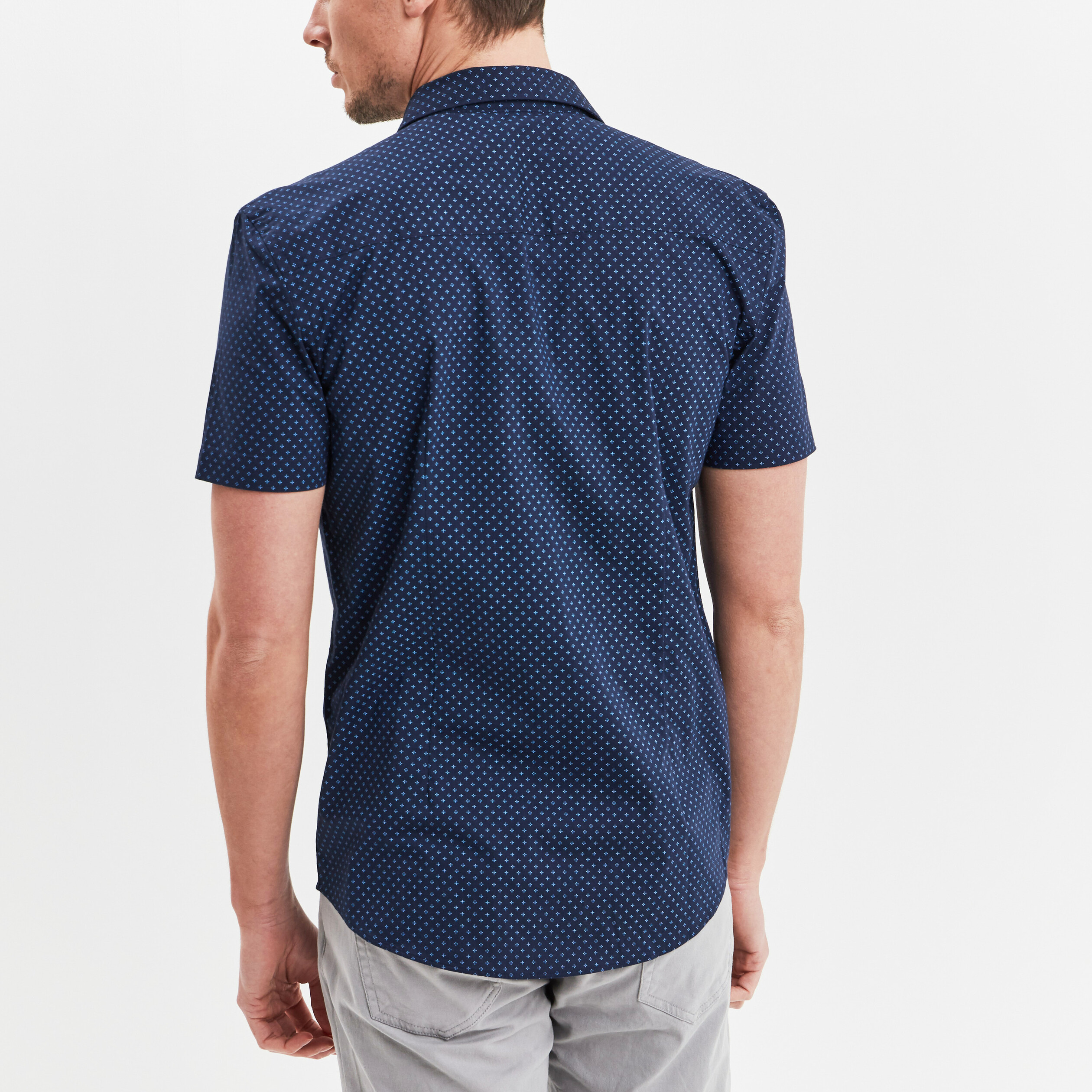 Chemise manches courtes coton bleu marine homme | La Halle