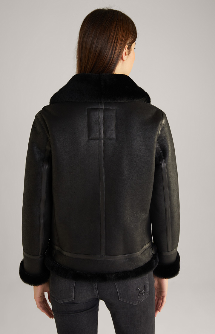Lammfelljacke in Schwarz