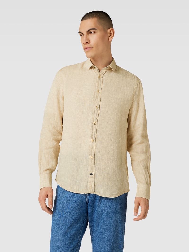 Business-Hemd mit Kentkragen in beige