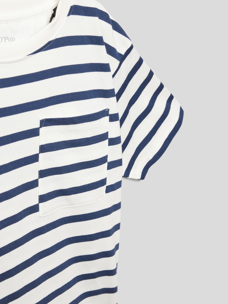 T-Shirt mit Streifenmuster in blau