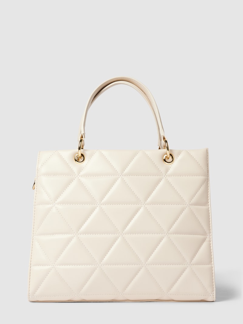 Tote-Bag mit Label-Applikation Modell 'OCARINA' in ecru