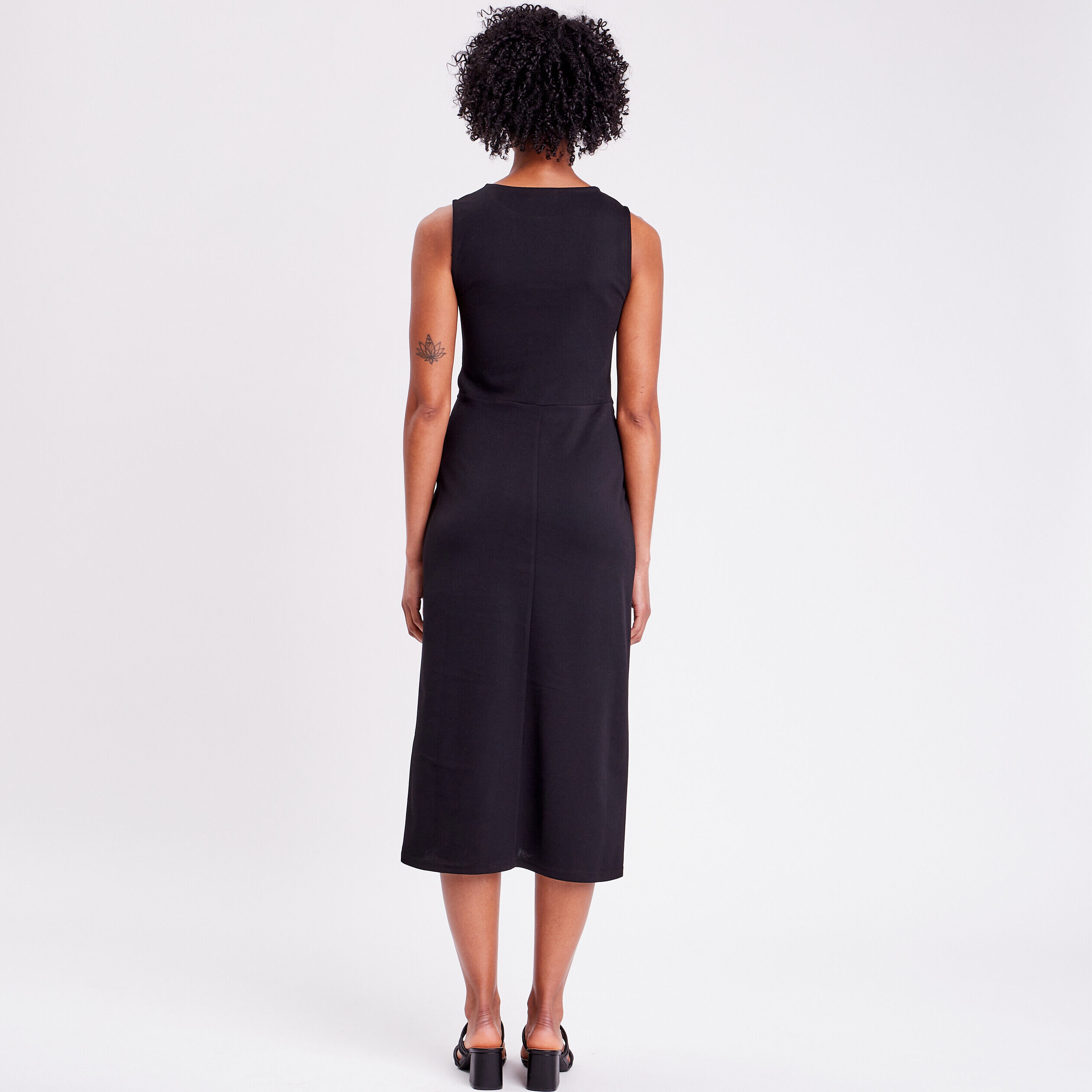 Robe longue droite ouvertures noir femme | Cache Cache