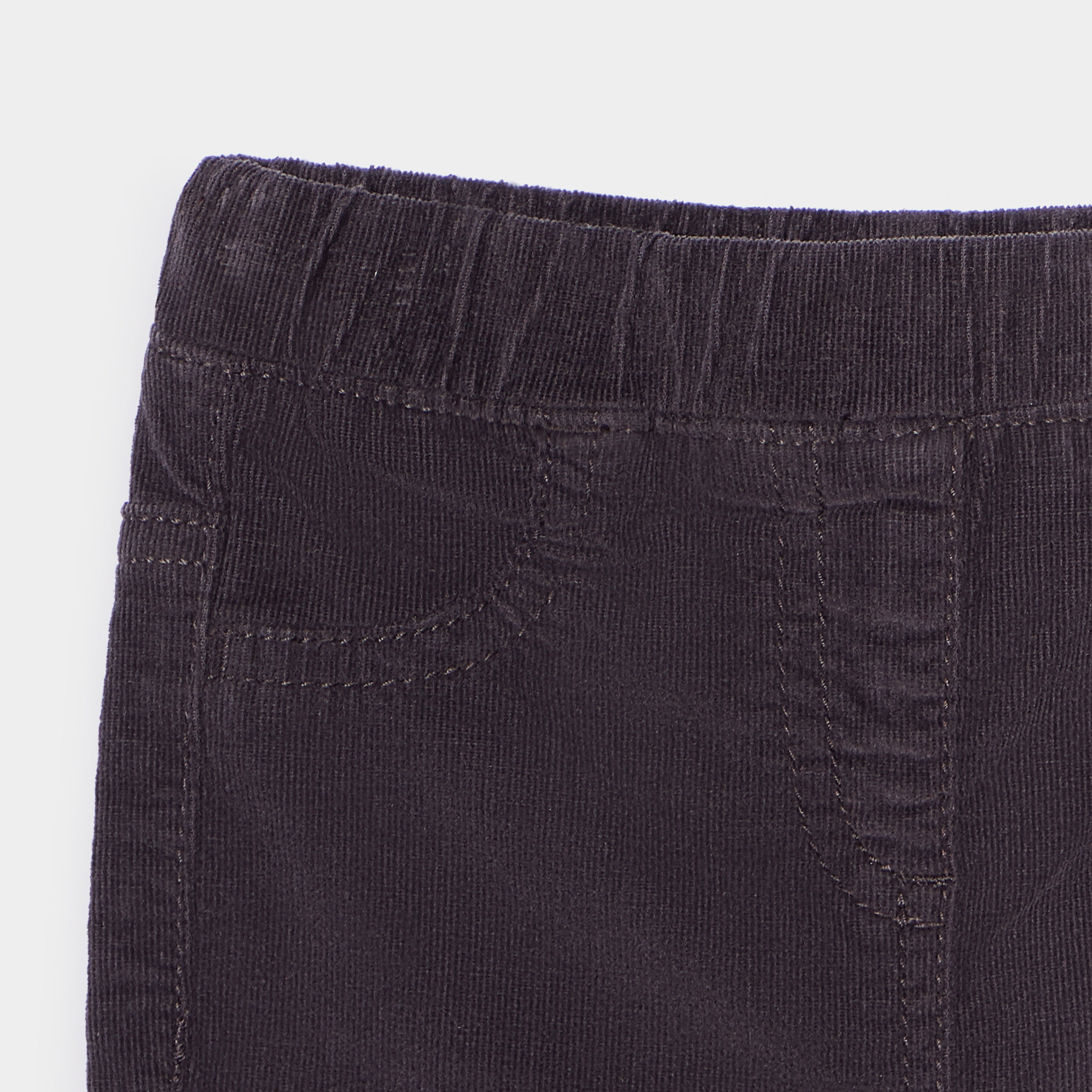 Pantalon velours côtelé coton gris foncé bébé fille | La Halle