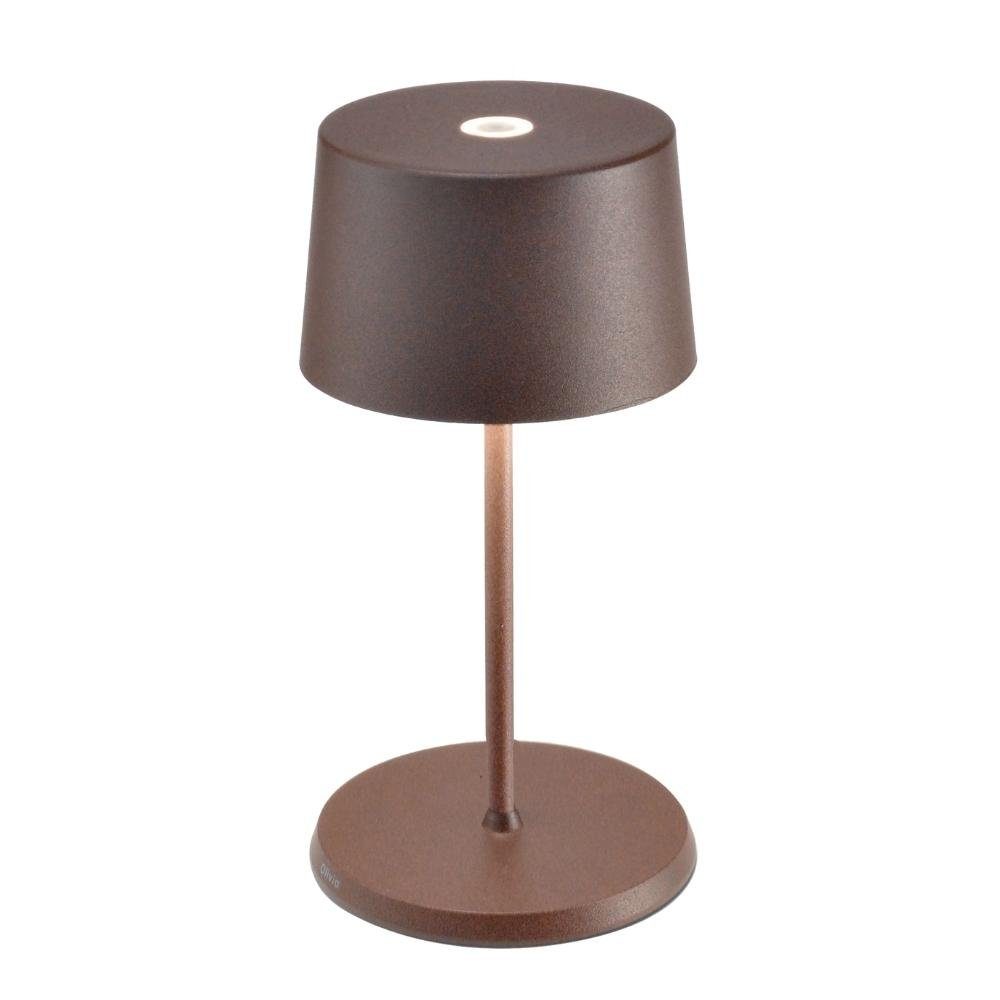 Zafferano LED Tischleuchte LED Akku Tischleuchte Olivia Mini in Rostfarbig 2,2W 150lm IP65 2200, keine Angabe, Leuchtmittel enthalten: Ja, fest verbaut, LED, warmweiss, Tischleuchte, Nachttischlampe, Tischlampe