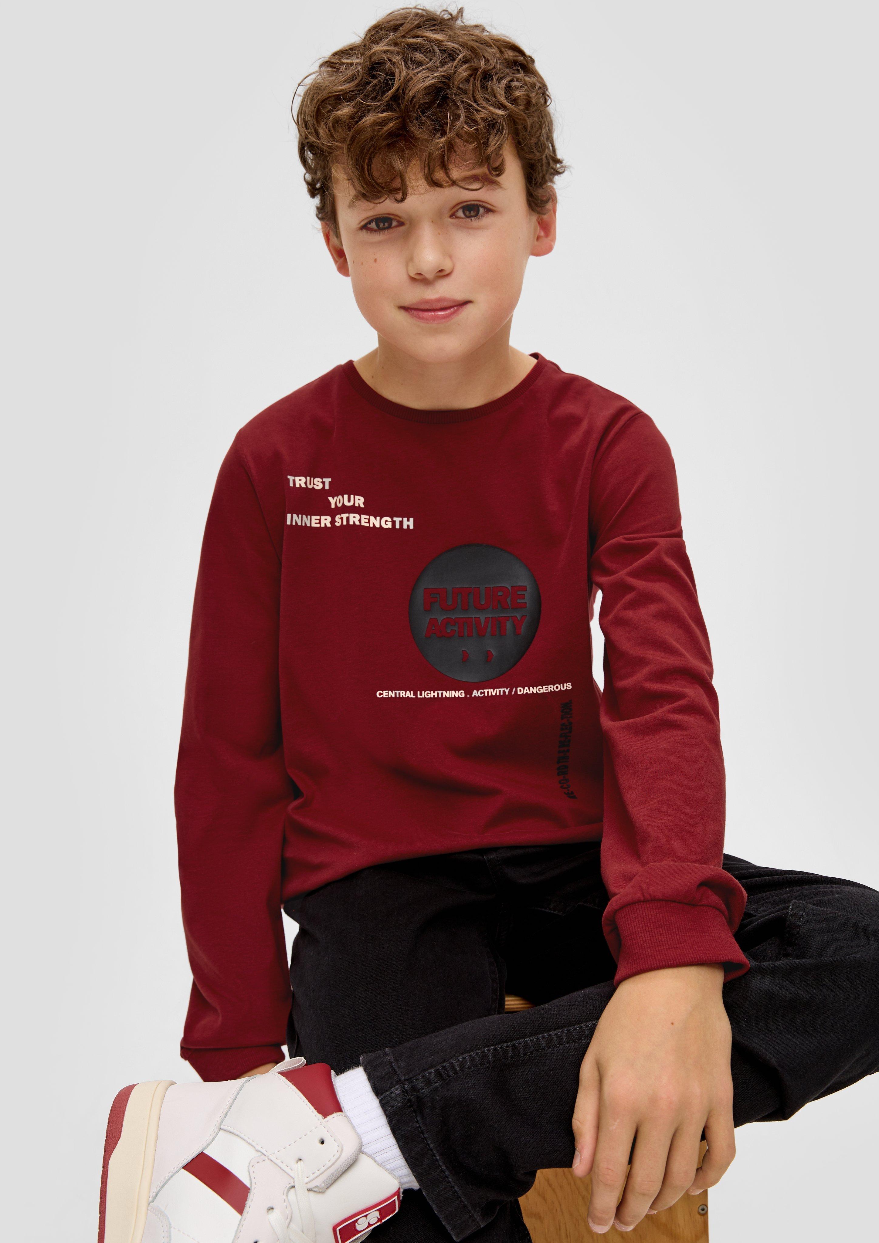 Longsleeve mit gummiertem Frontprint  2137546-3865