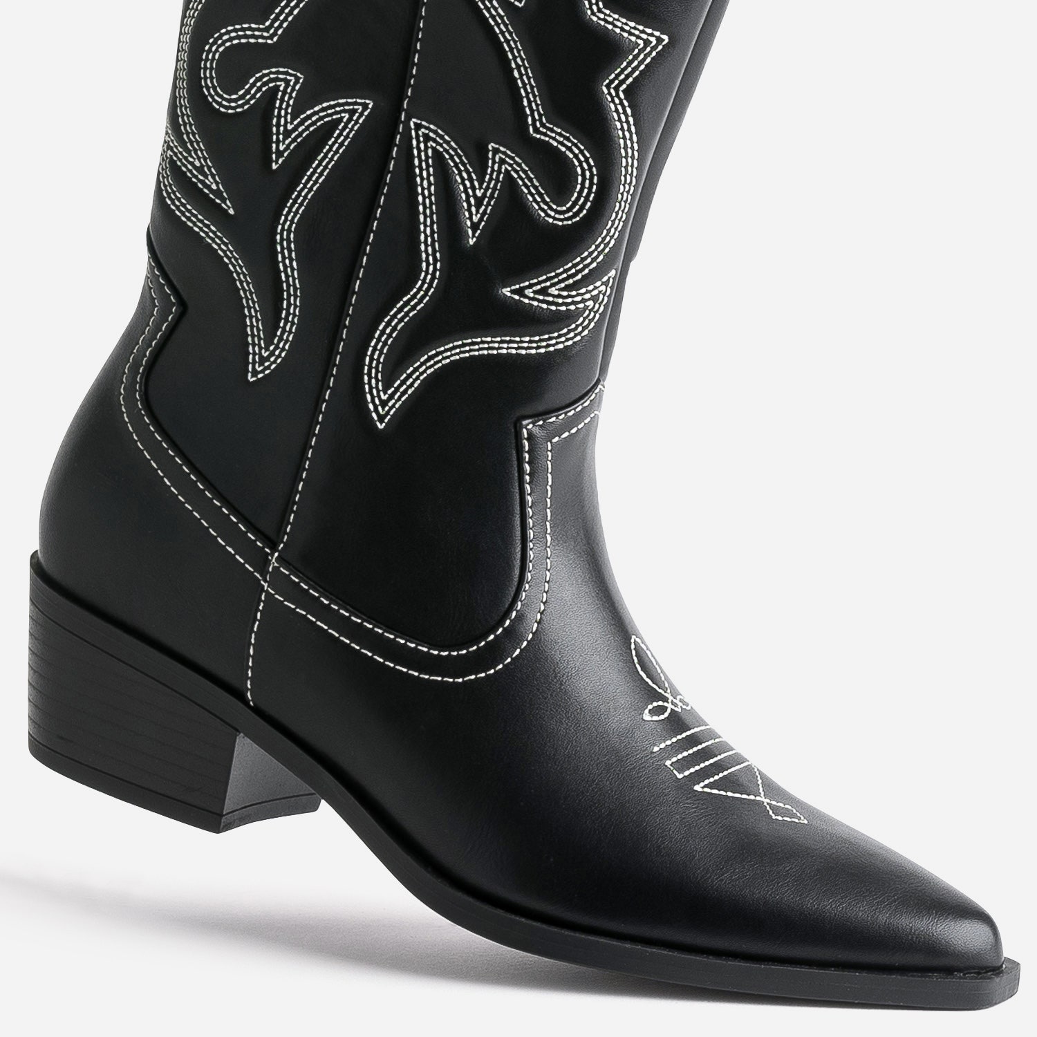 Botte TEXTO noire et blanche esprit santiag
