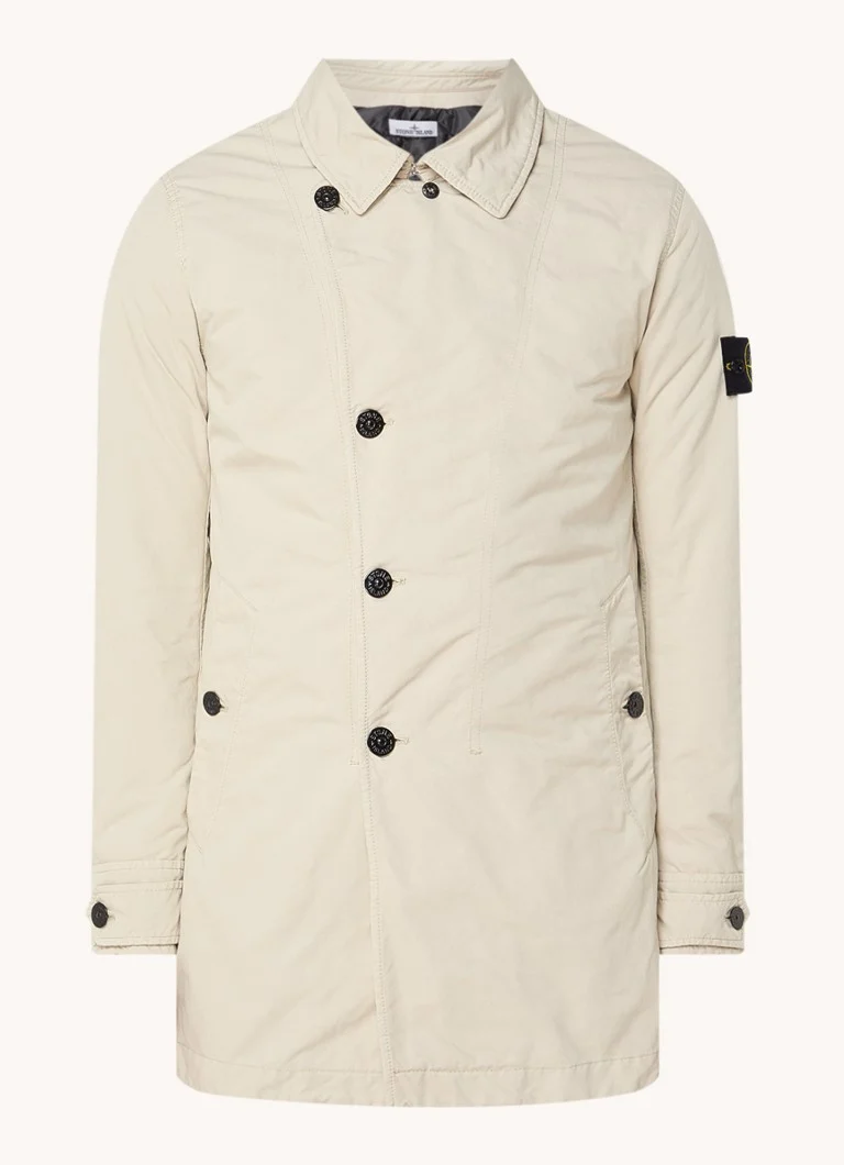 Stone Island 42149 trench coat with side pockets and logo