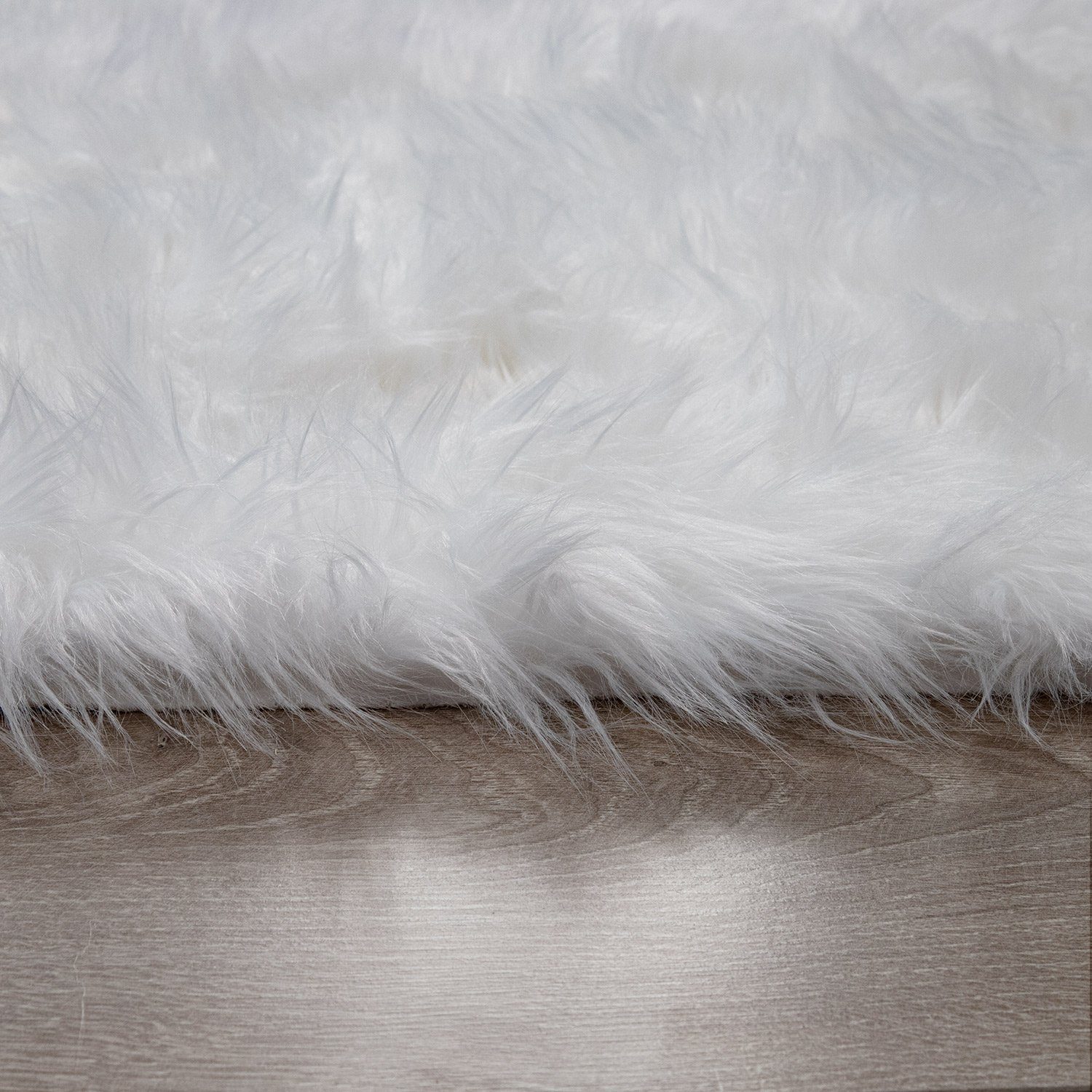 Fellteppich Wohnzimmer Hochflor Teppich Kunst-Fell Design, TT Home, rund, Höhe: 64 mm