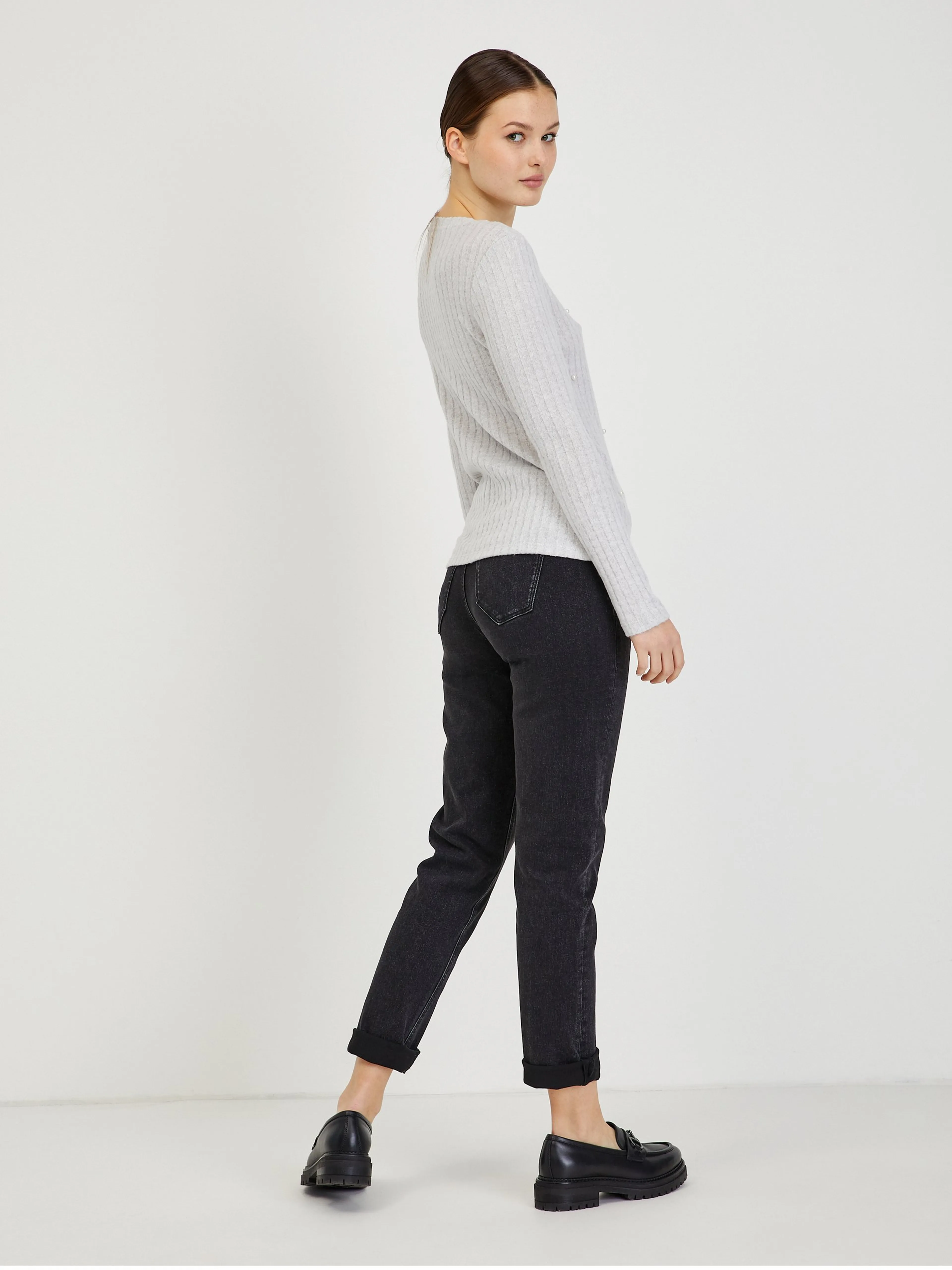 Hellgrauer Damen Rippenpullover ORSAY