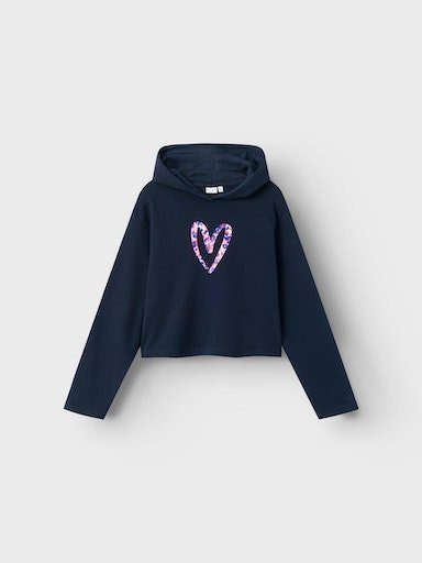 Name It Kapuzensweatshirt NKFVIALA LS SHORT BOXY SWEAT WH BRU N1