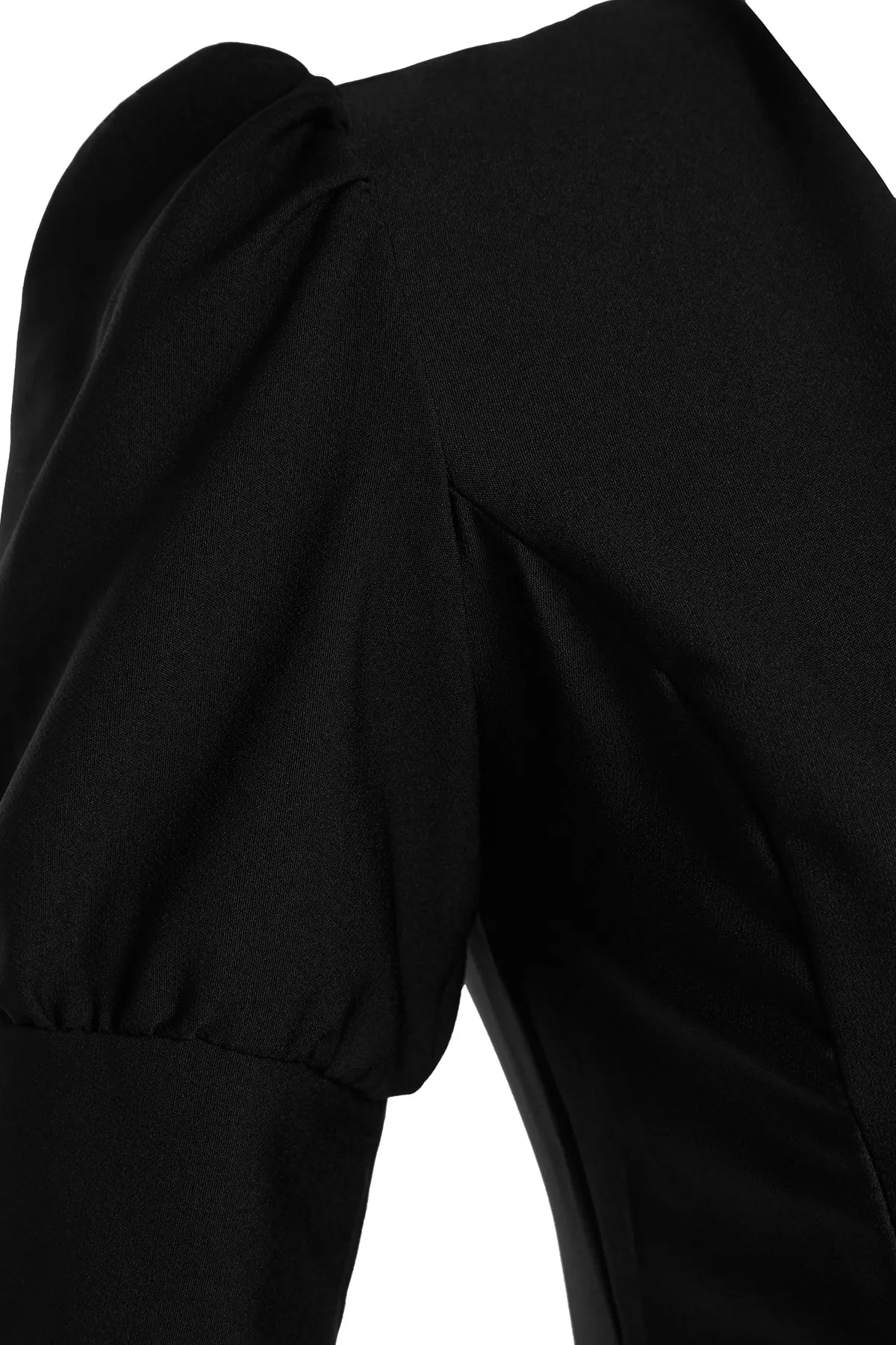 Trendyol Collection  Schwarzes Minikleid mit Taillenöffnung, gefüttert, zweireihig, plissiert, gewebtes Kleid mit Kragen TWOSS20EL1639