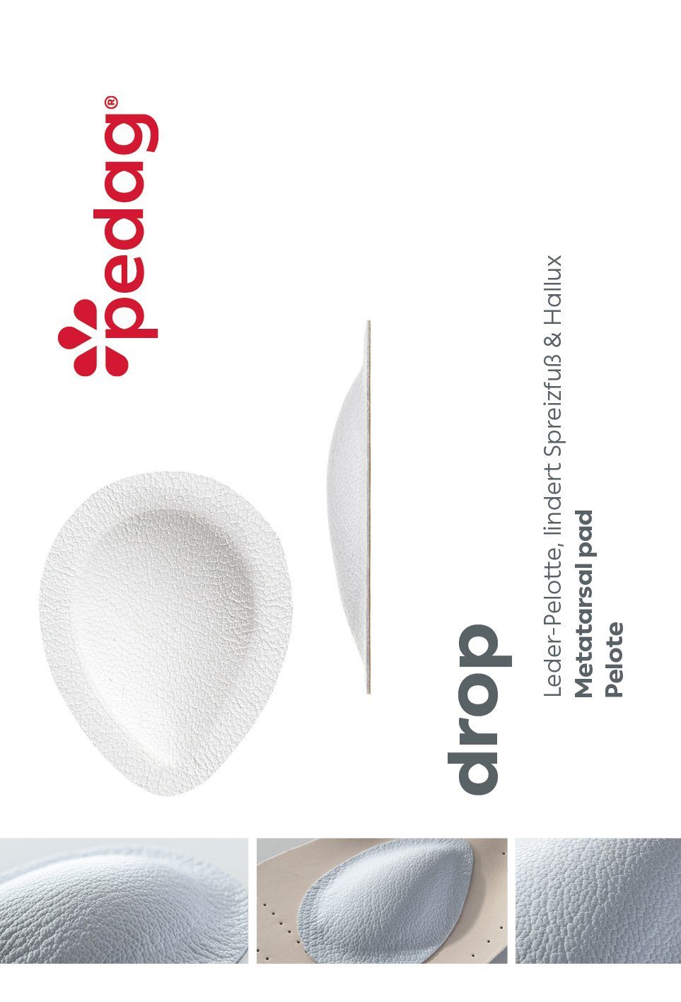 Pedag Einlegesohlen pedag Drop weiche Pelotte Tropfenform weiß 1Paar M 38 / 40 EU