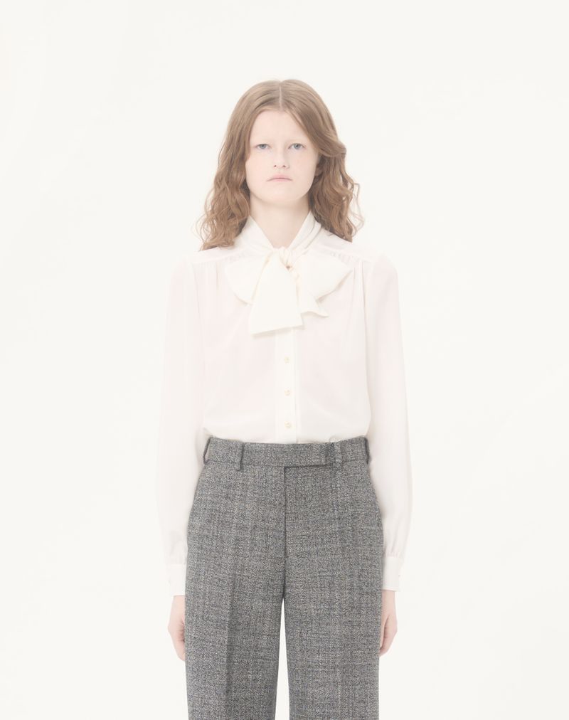 Camisa de crepe de chine