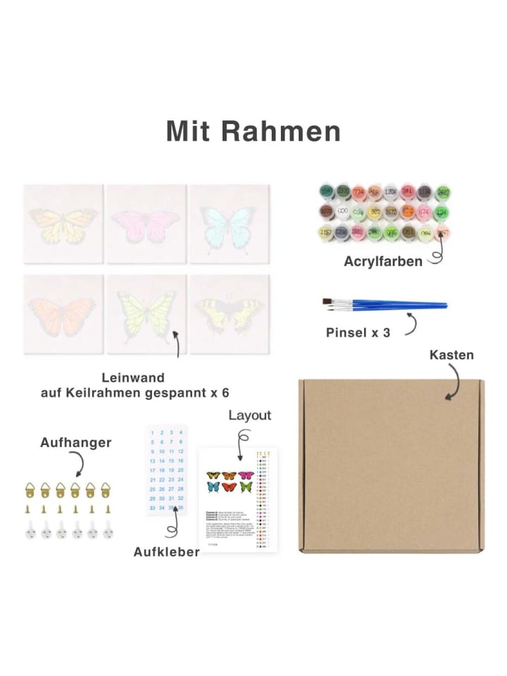 ARTNANAS Mini Malen nach Zahlen 4er/6er Set-