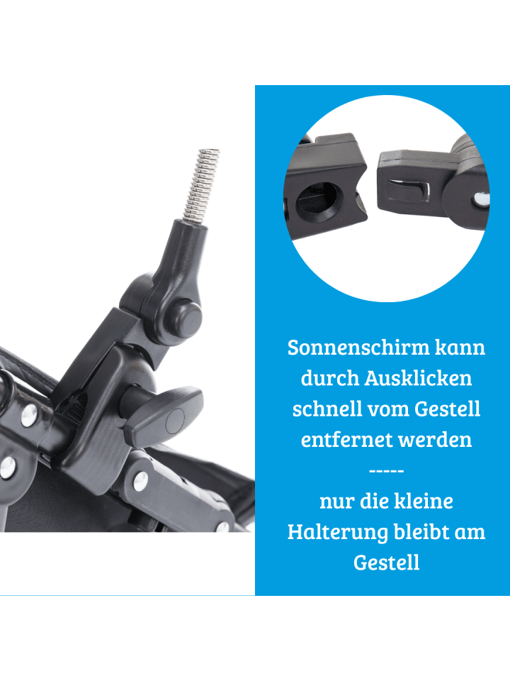 fillikid Sonnenschirm XL Exklusiv Sonnenschutz für Kinderwagen & Buggy in Schwarz günstig kaufen onesize