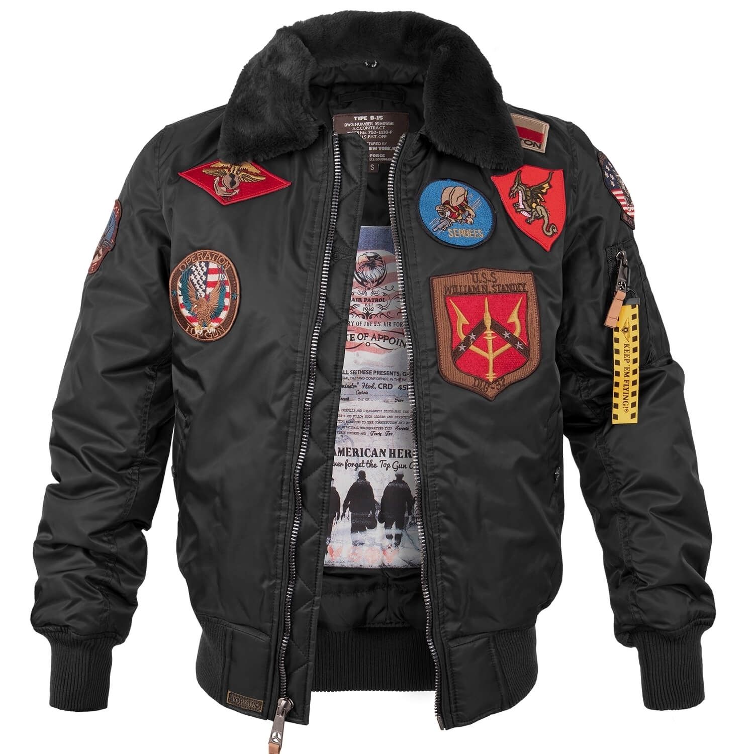 Fliegerjacke B-15 mit Patches
