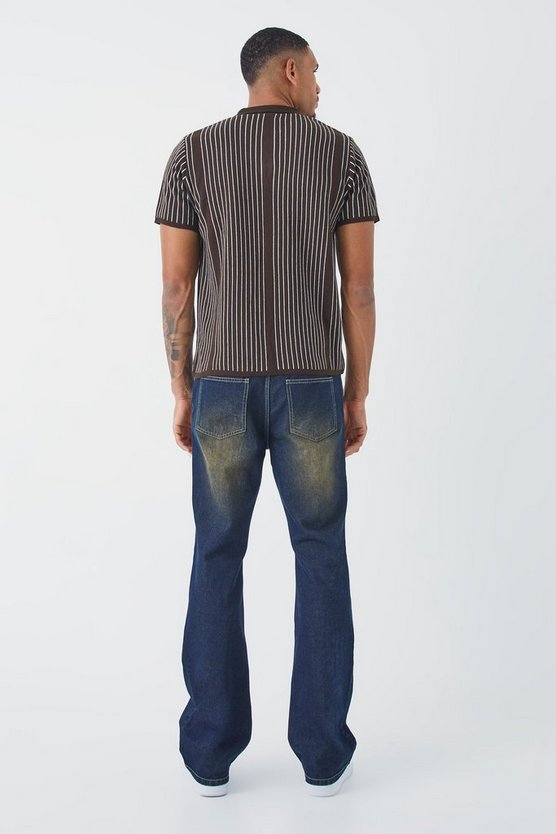 Tall Poloshirt mit vertikalen Streifen und Reißverschluss
