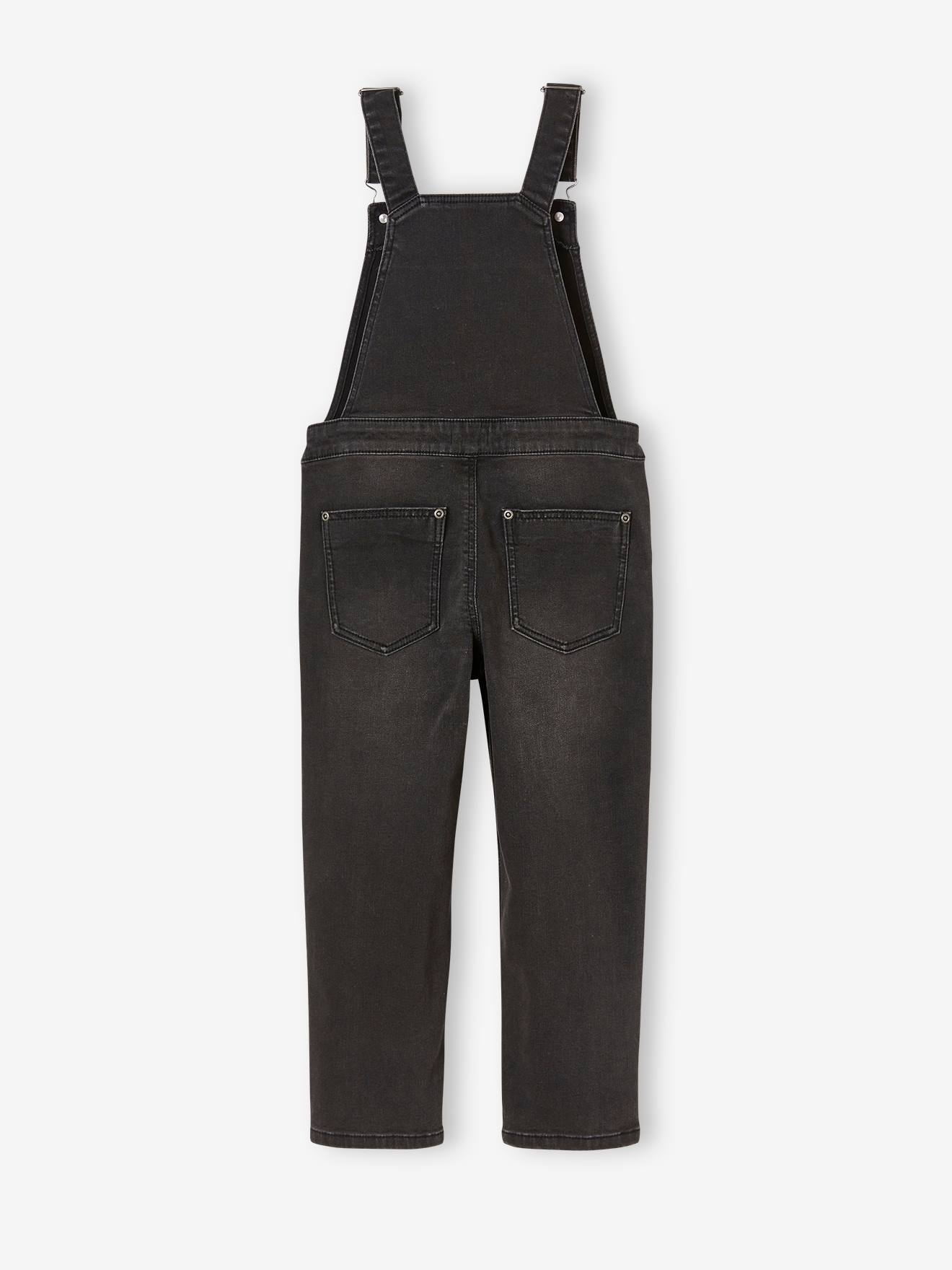 Salopette en jean garçon denim black