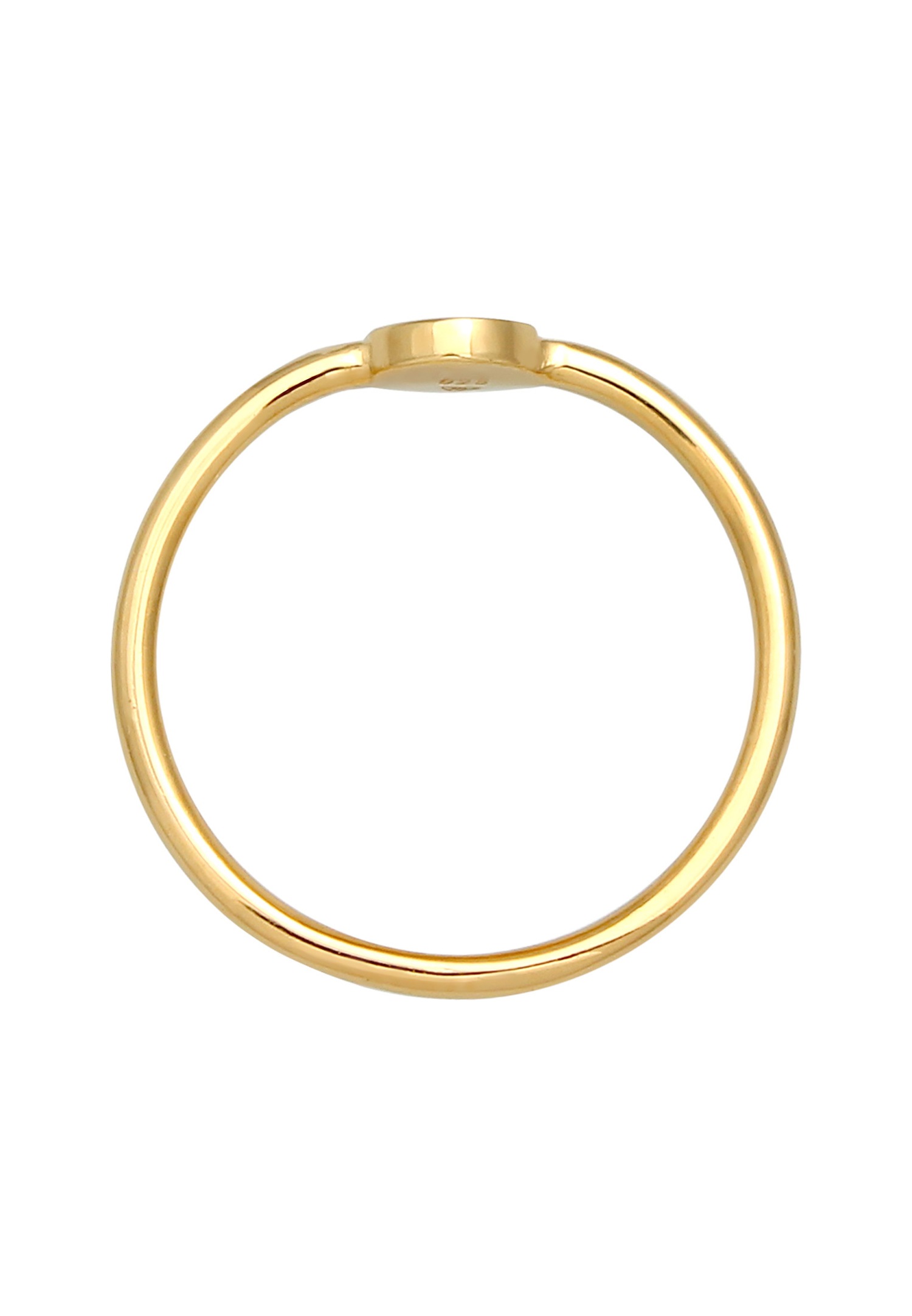 Anillo apilable Elli para mujer - Placa geométrica Basic Trend Blogger en plata de ley 925 con baño de oro.