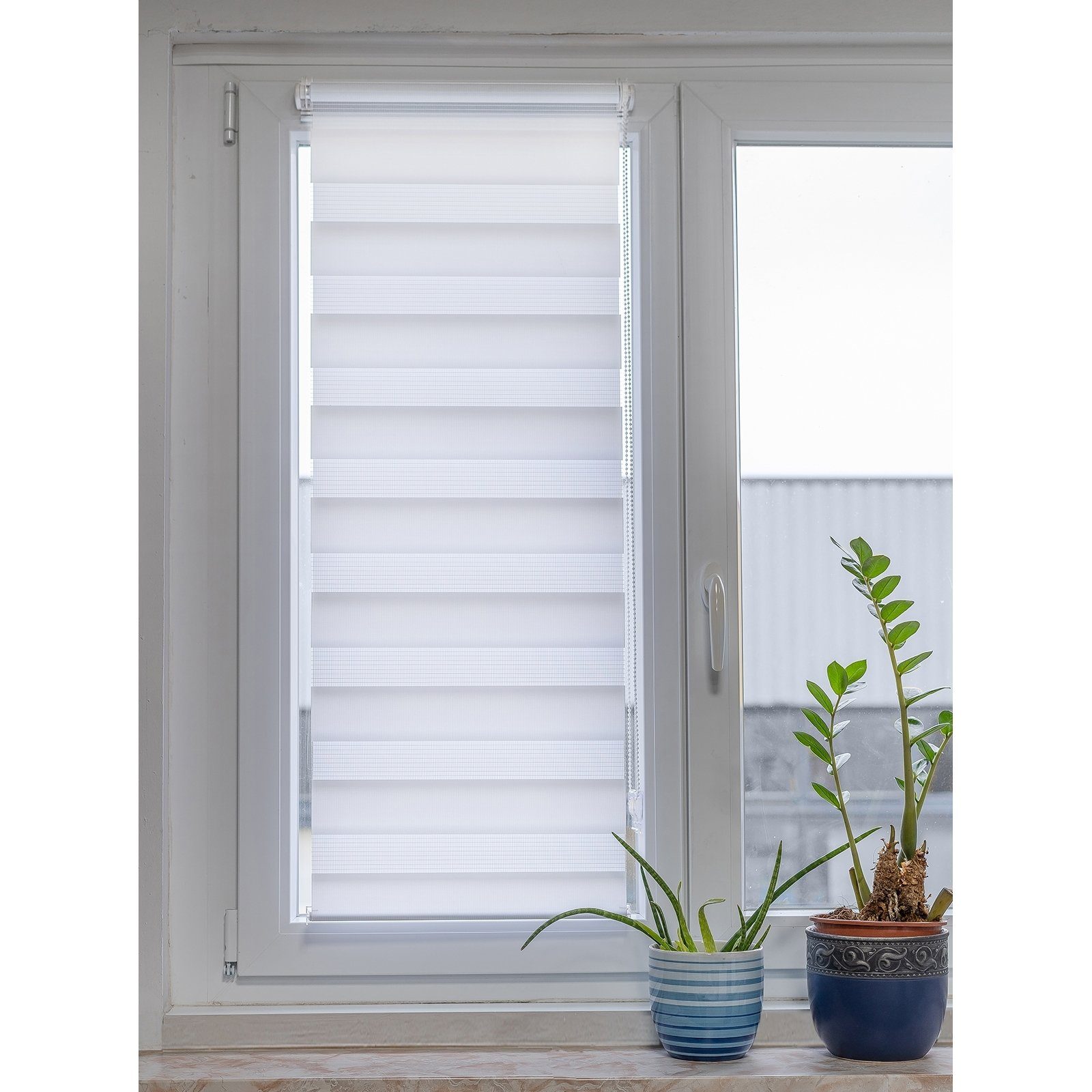 Doppelrollo Doppelrollo uni 100 x 150 Marisol, HTI-Living, halbtransparent, ohne Bohren, Klemmfix