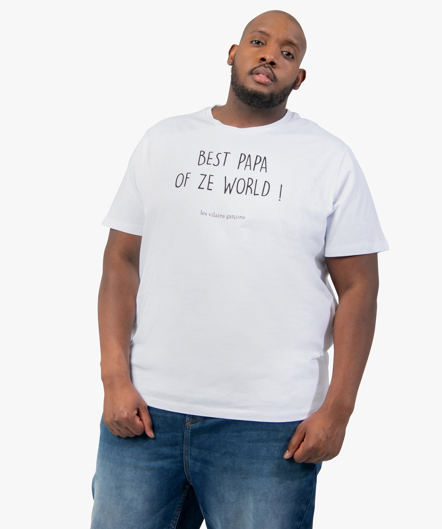 Tee-shirt homme à message Gémo X Les vilains Garçons blanc | GEMO