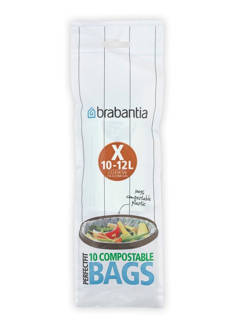 Bolsas compostables para residuos Brabantia PerfectFit X de 10-12 L (paquete de 10)
