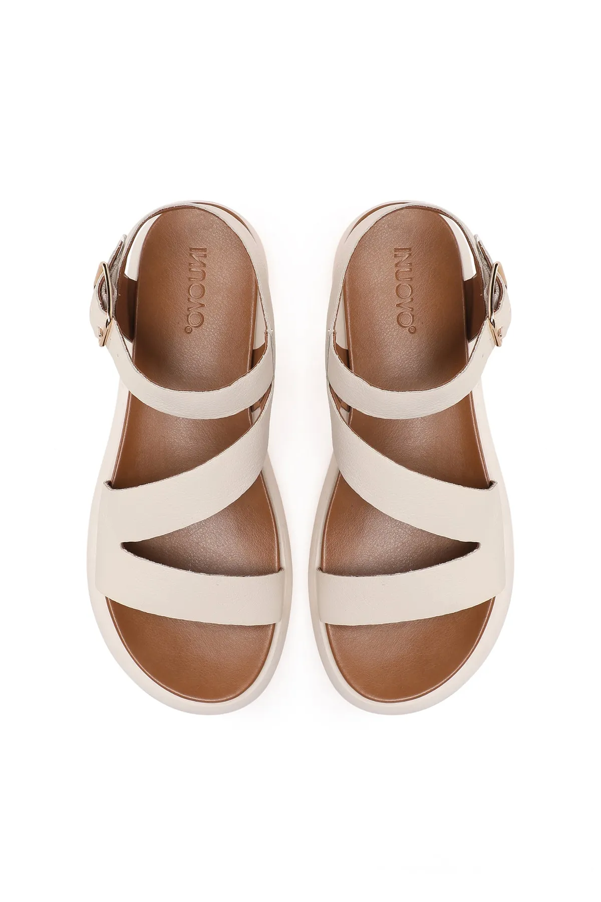 INUOVO  Sandalette - Weiß - Flacher Absatz
