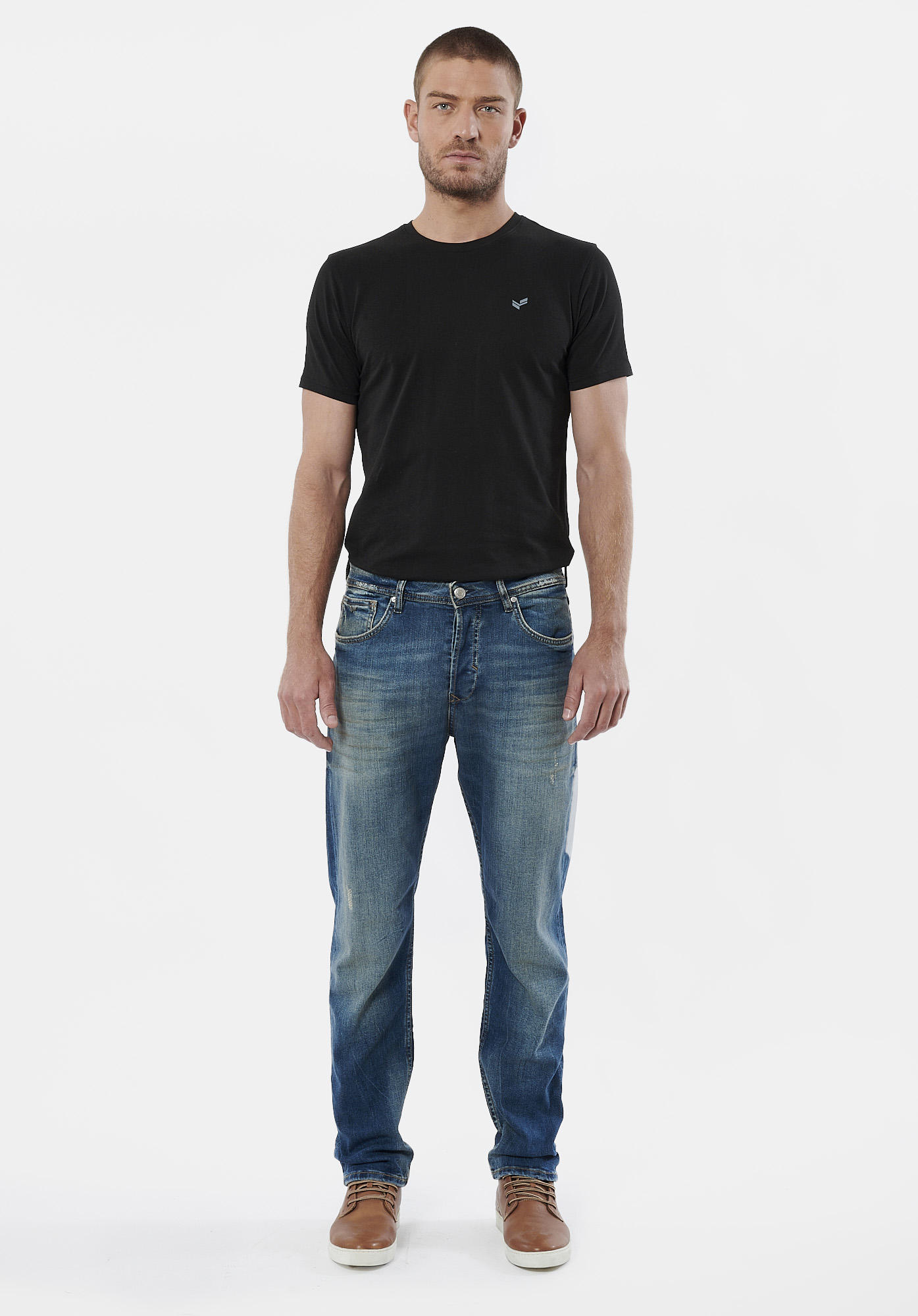 DEREK  Jean relaxed bleu homme