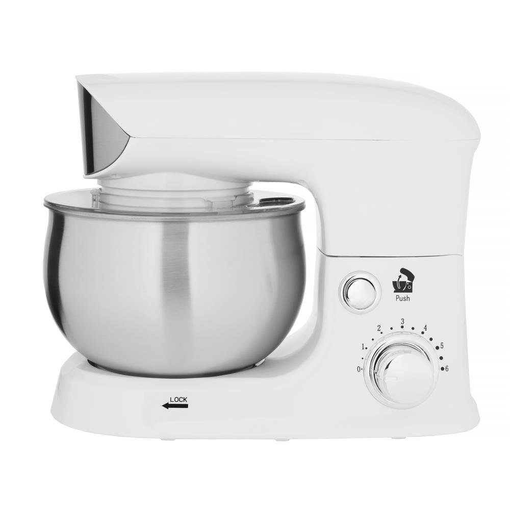 Adler Küchenmaschine AD 4226w, 1200,00 W, 3,00 l Schüssel, weiß Knetmaschine Planetarisches Rührwerk Knethaken Schneebesen