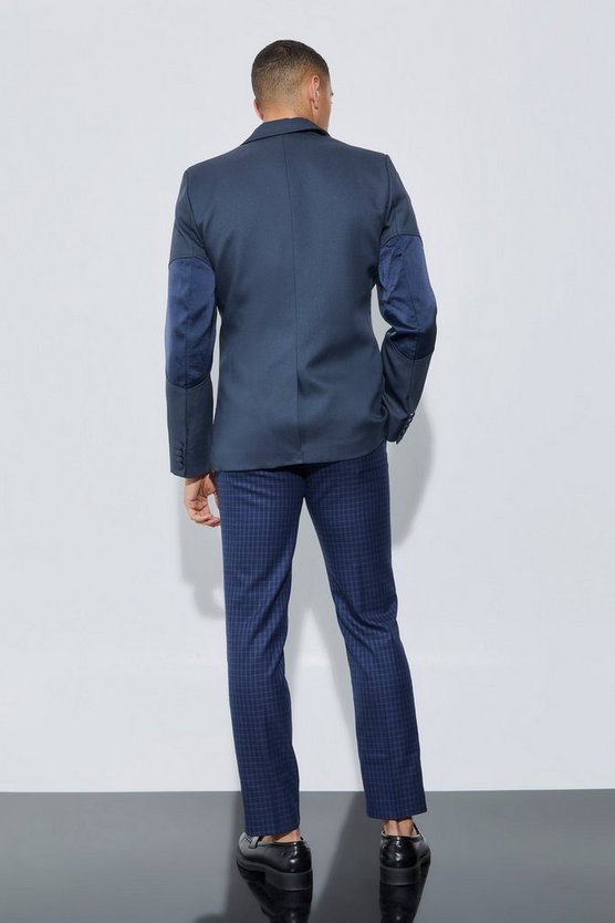 Strukturierter Slim-Fit Blazer mit Aufnähern