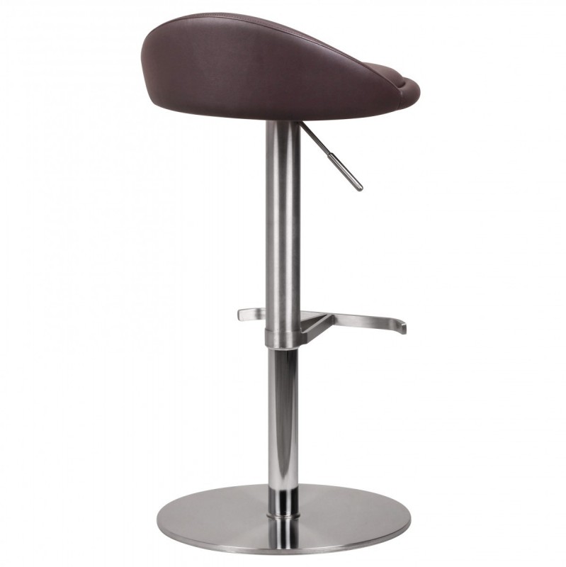 Wohnling Barhocker Wohnling Durable M1 Edelstahl gebürstet Braun