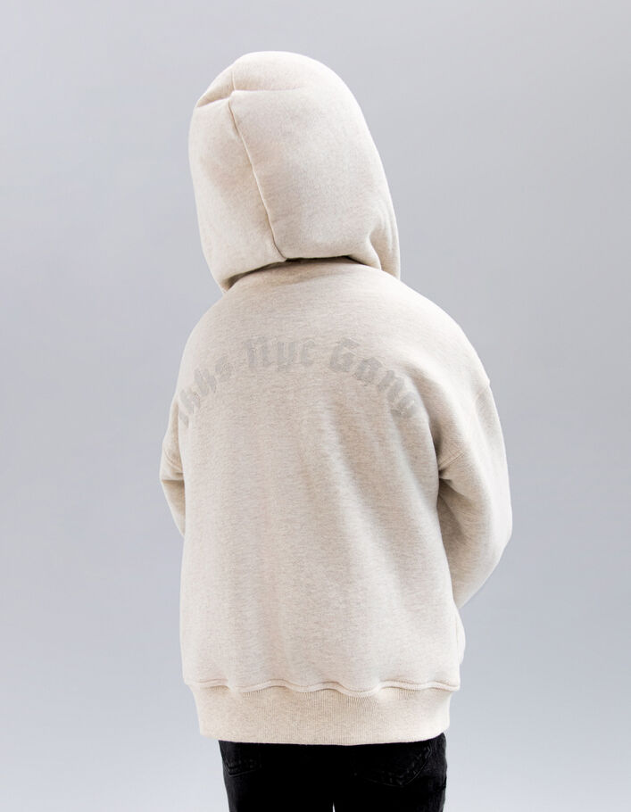 Cardigan réversible écru Sherpa et moka molleton garçon
