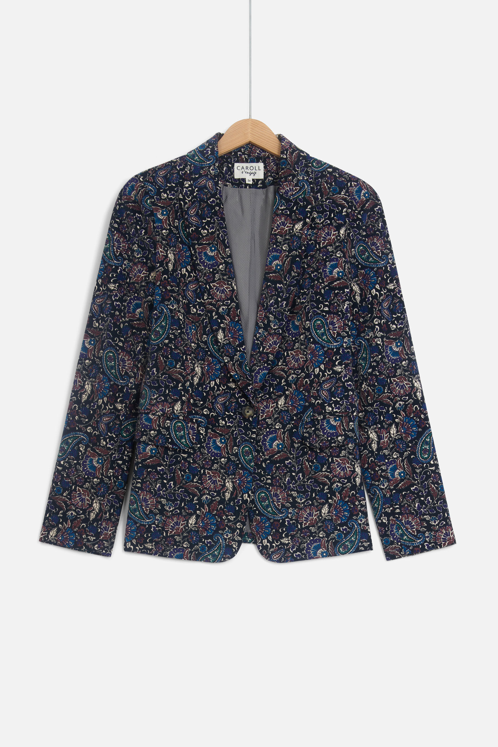 blazer aurora print bleu marine femme