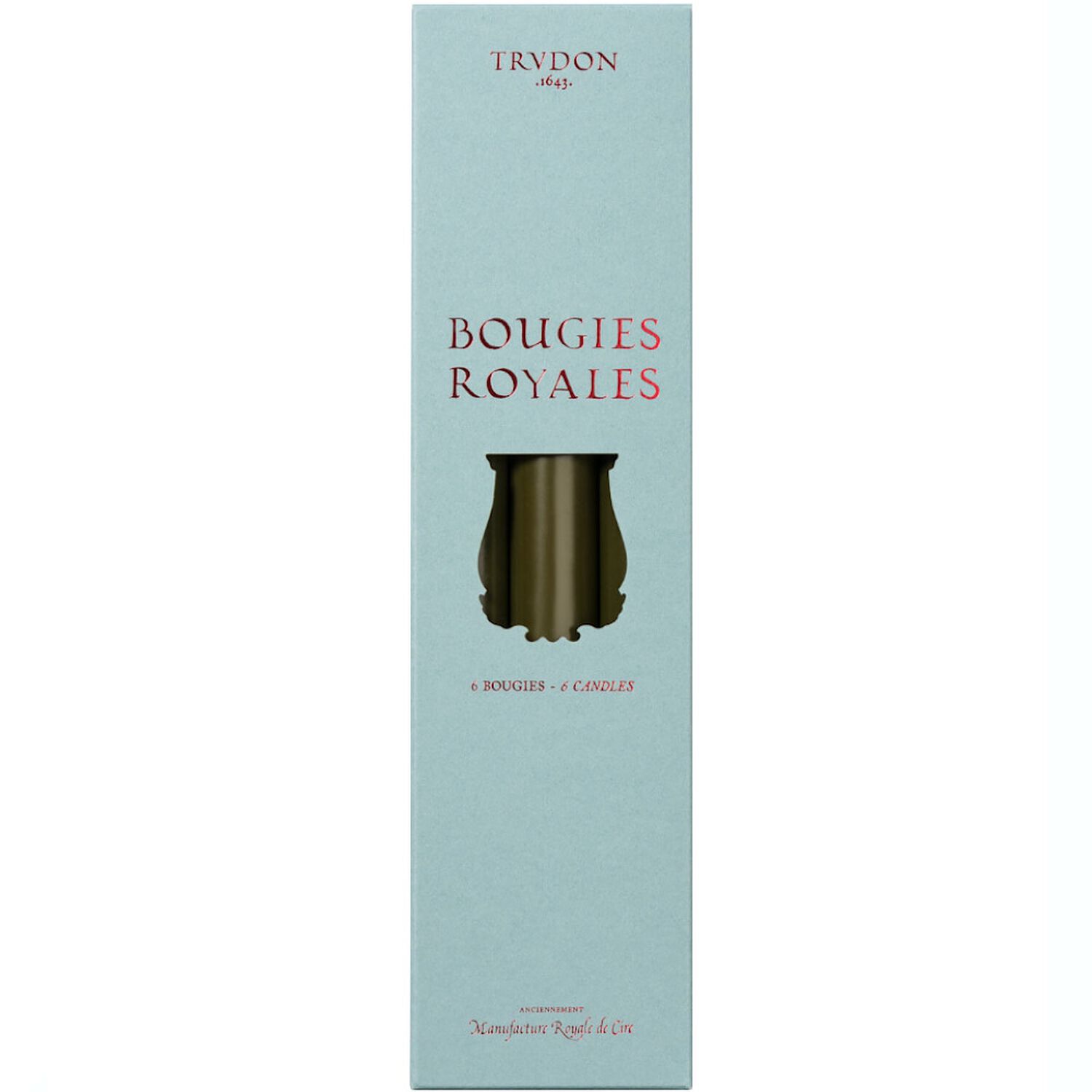 Trudon Bougies Royales Chandelles Kaki x6