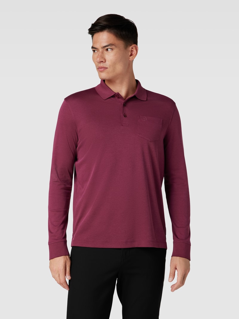 Poloshirt mit Brusttasche in aubergine