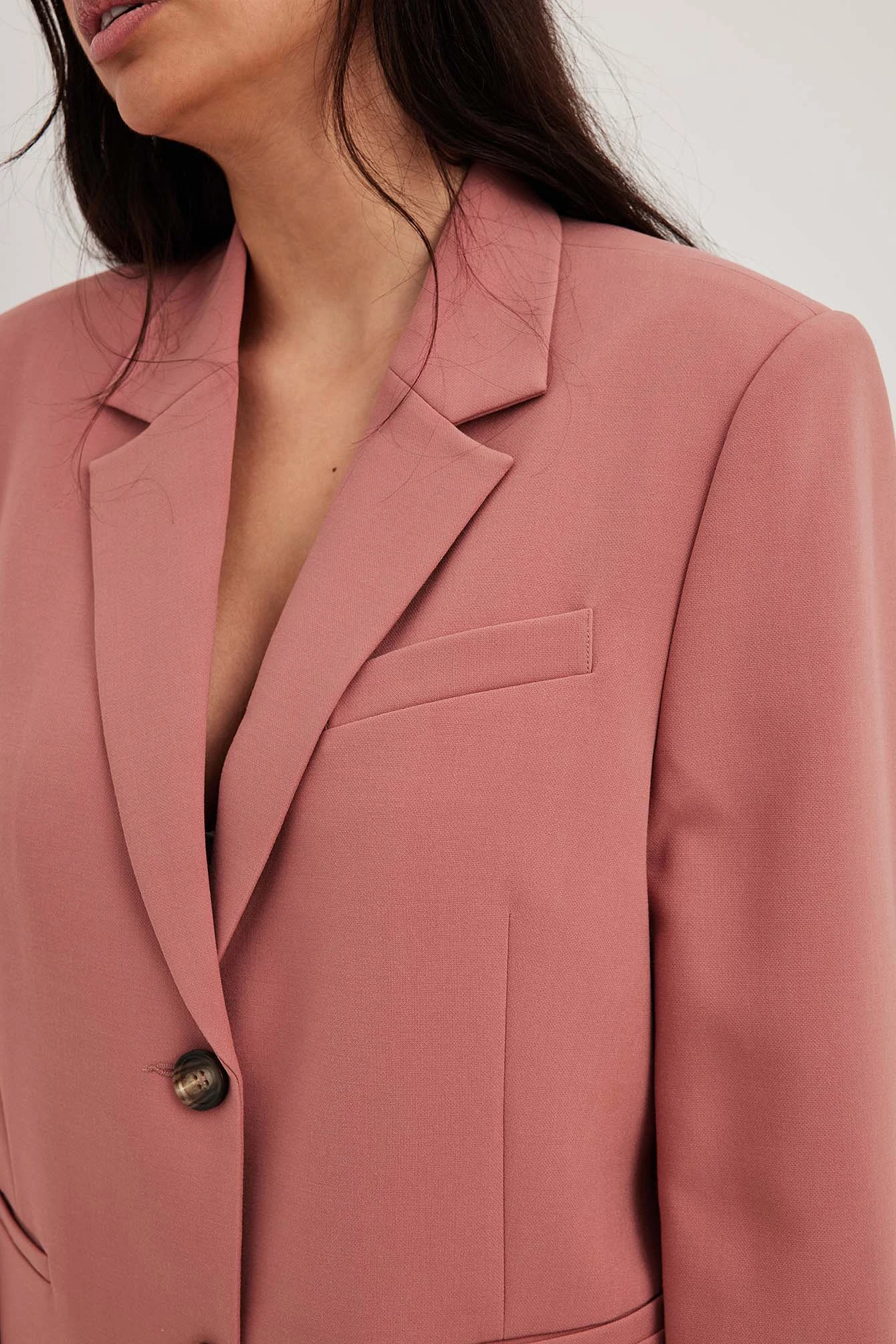 Oversized Mélange-Blazer mit gekerbtem Revers