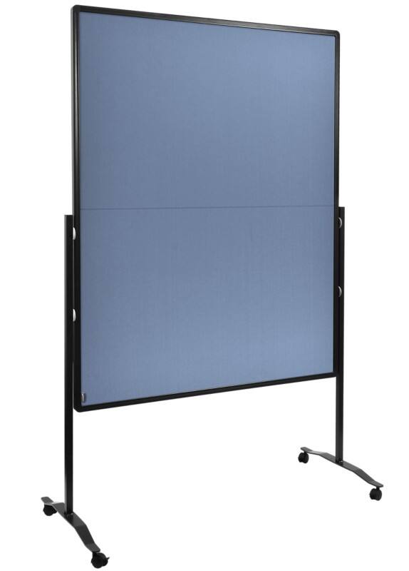 Legamaster PREMIUM PLUS Moderationswand klappbar, höhenverstellbar, Hoch- und Querformat, Filz, blau-grau