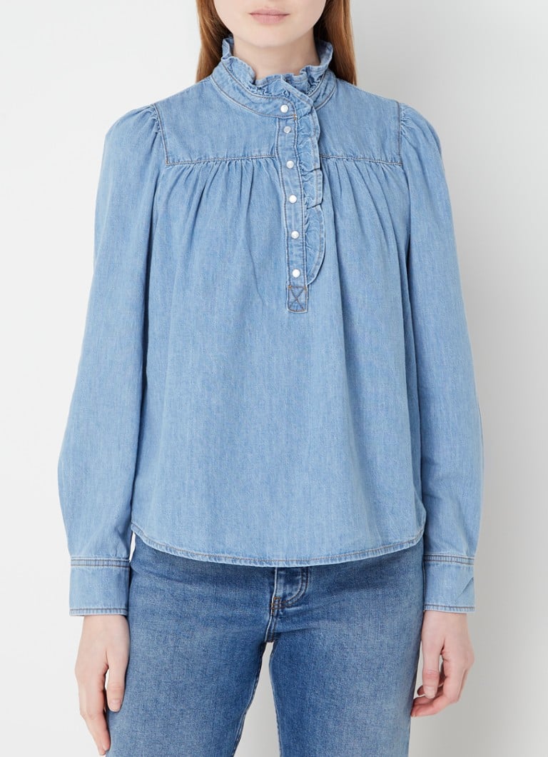 ba&sh lilac tunic with ruffle