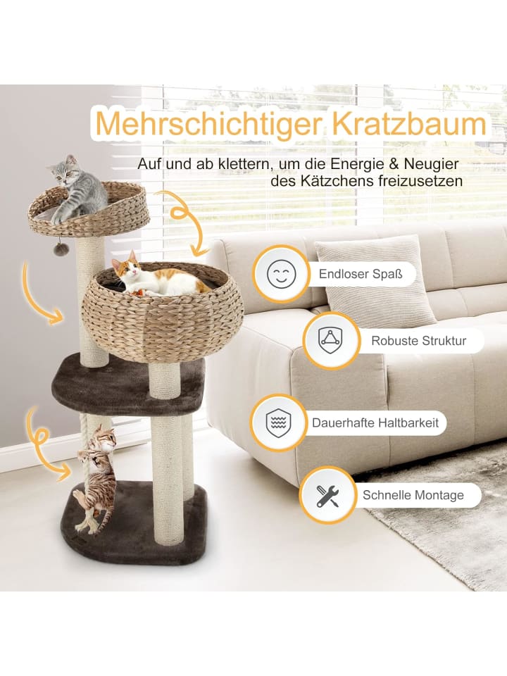 COSTWAY 104cm Katzenbaum in Braun günstig kaufen onesize
