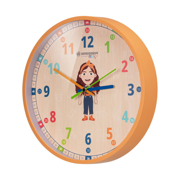 Kinder-Wanduhr, orange