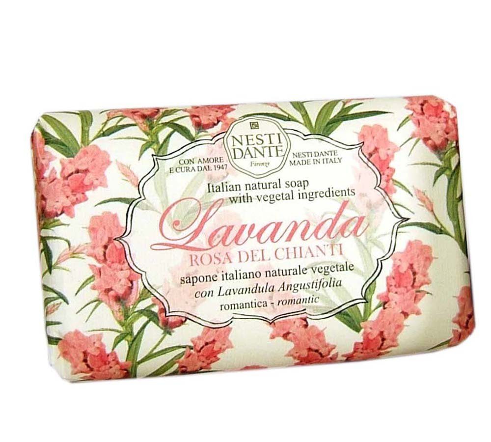 Nesti Dante Handseife Lavender Rosa del Chianti, Hand -und Körperseife mit einem langanhaltenden feinen Duft 150 g