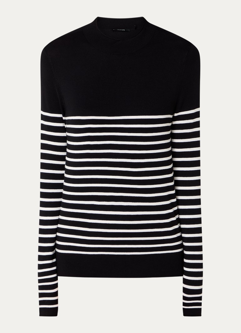 Taifun Fine-knit pullover with stripe print