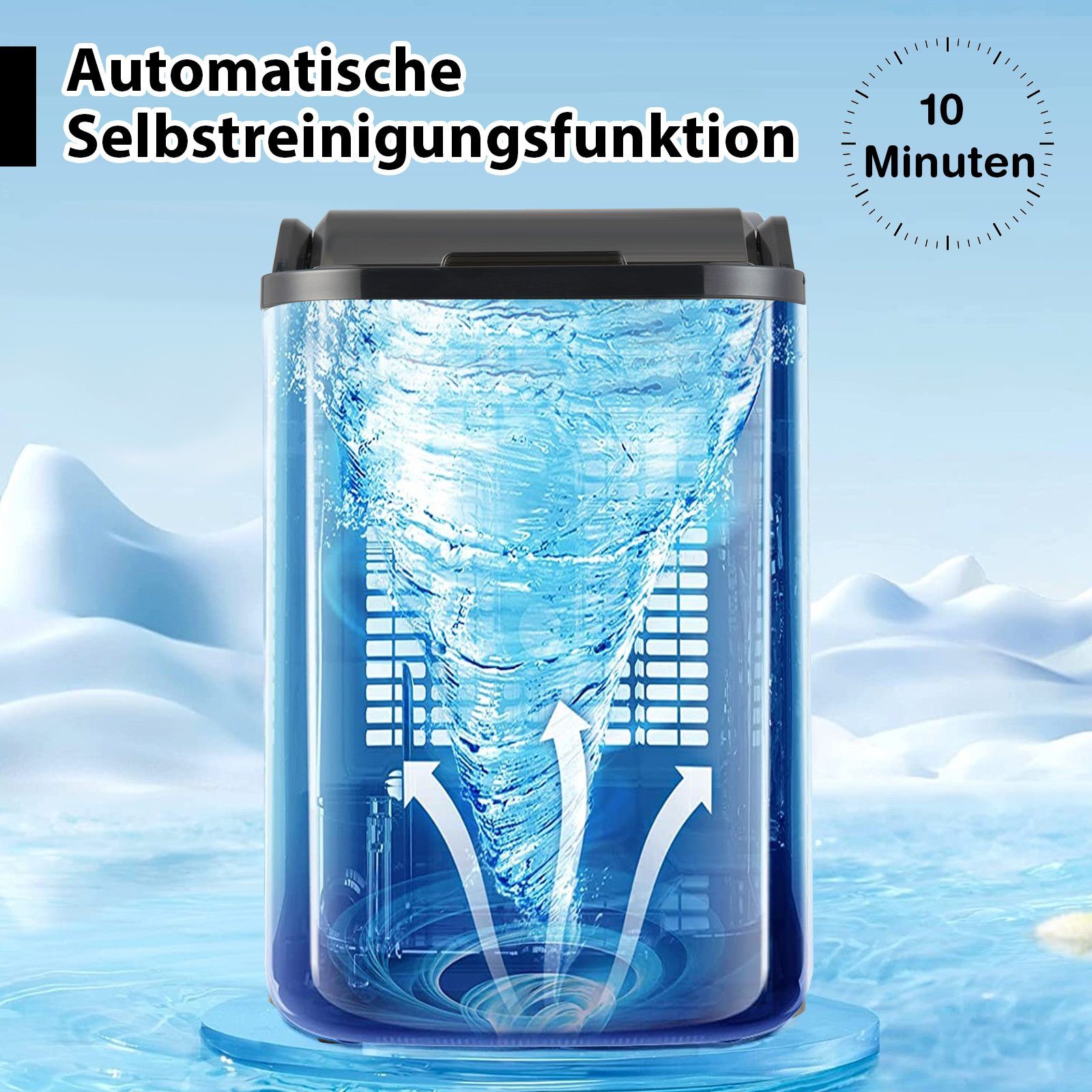 COSTWAY Eiswürfelmaschine, 24kg/Tag inkl. Schaufel, Selbstreinigungsfunktion