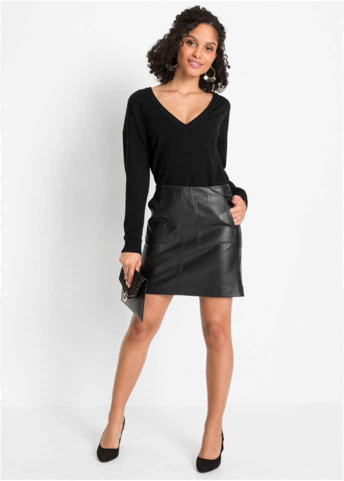 Oversize-Pullover mit V-Ausschnitt