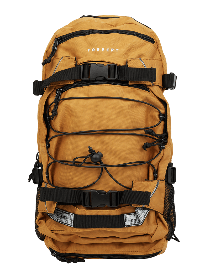 Rucksack mit Label-Details Modell 'LOUIS' in senfgelb